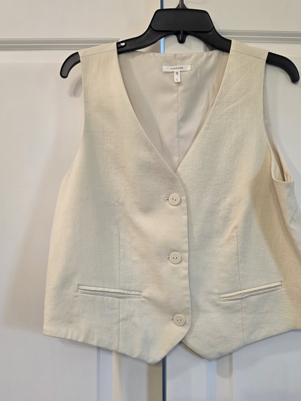 Maurices Cream Button Front Vest